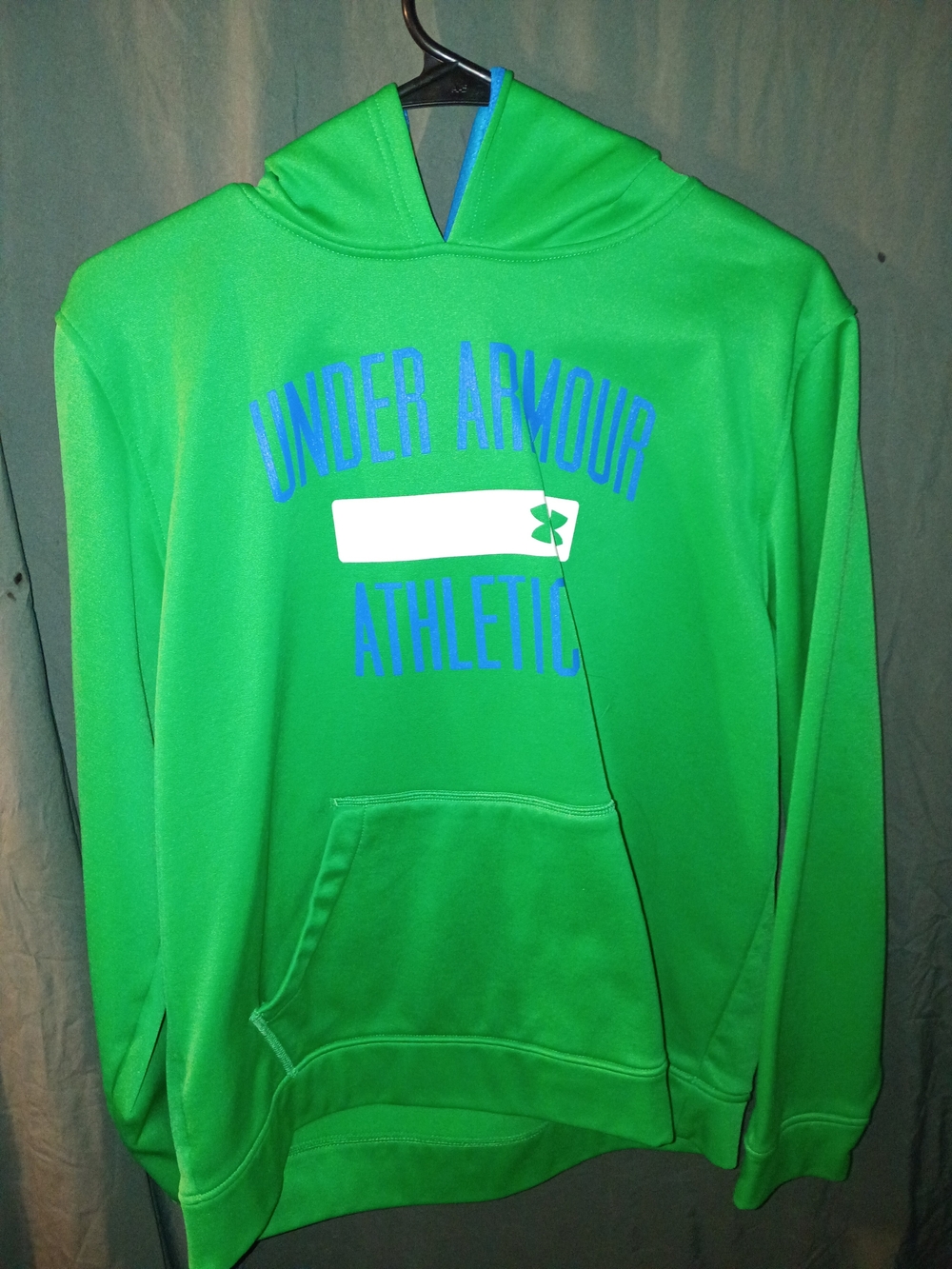 Under Armour Bright Green Athletic Hoodie with Blue Logo